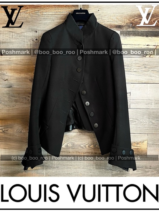 Louis Vuitton Jackets & Blazers - LOUIS VUITTON Ready-to-Wear Black Military Vegan Leather Jacket, 💯AUTHENTIC